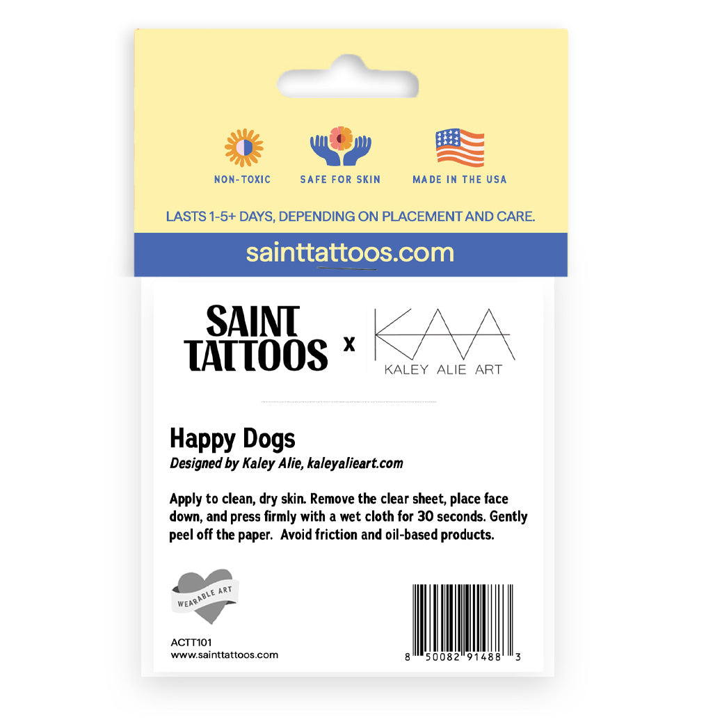 Happy Dogs Temporary Tattoos