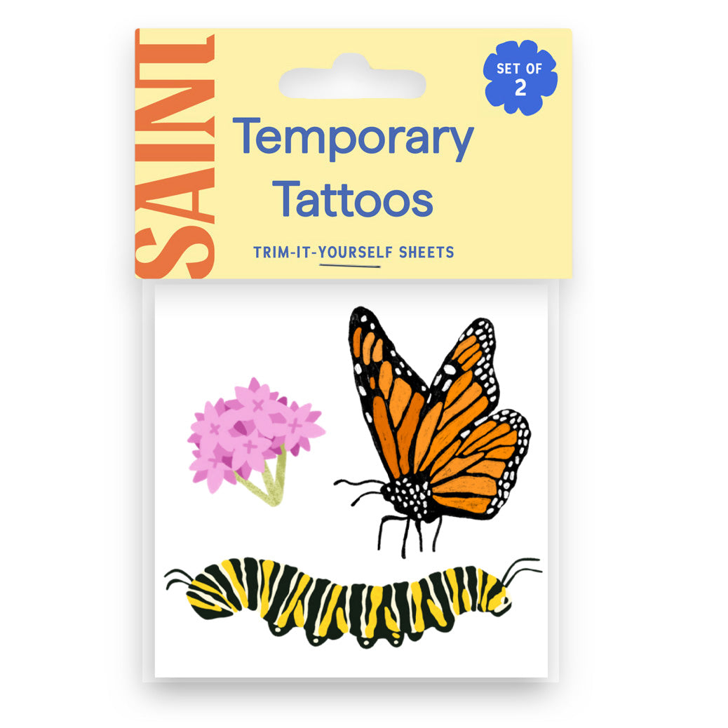 Monarch Life Cycle Temporary Tattoos