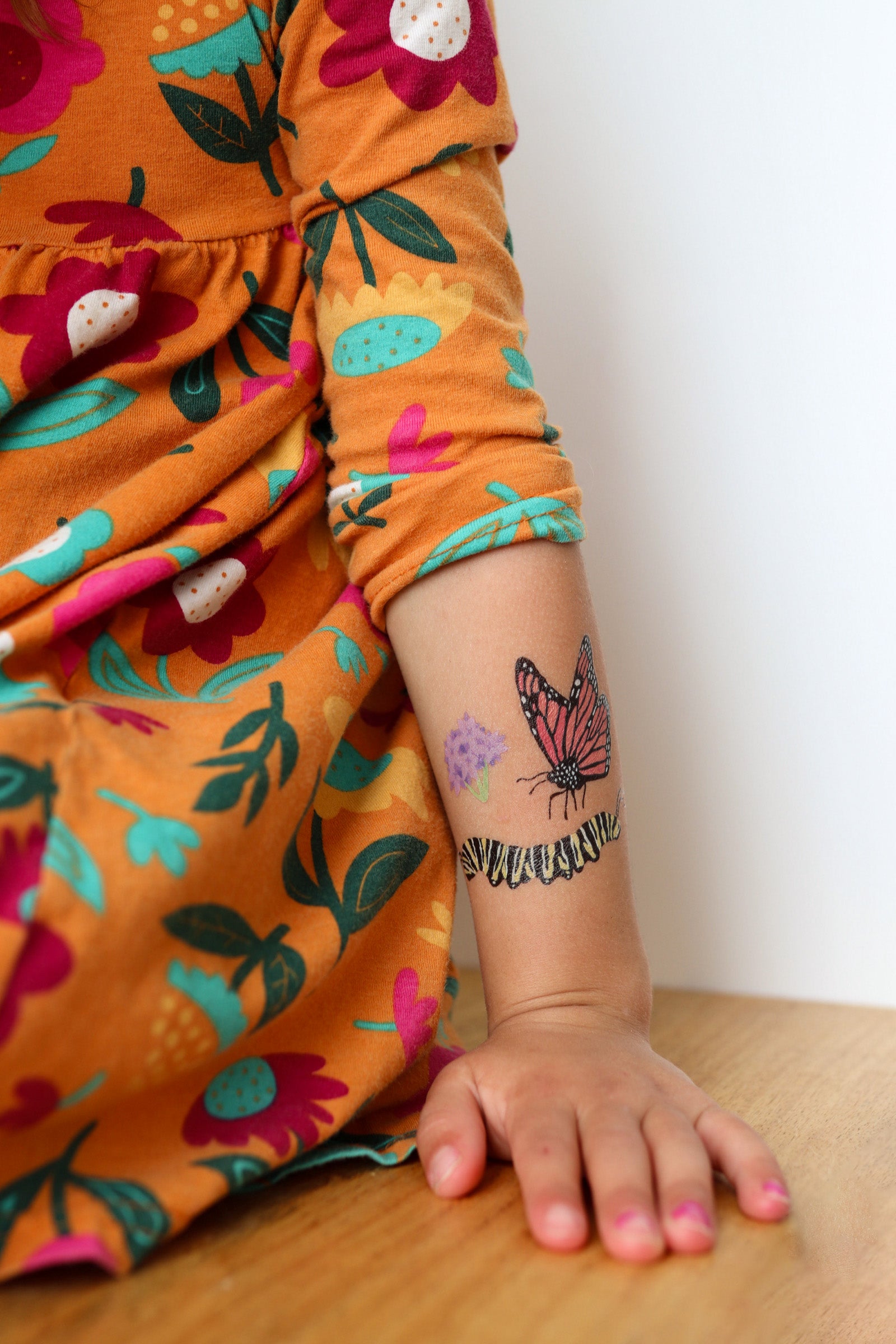 Monarch Life Cycle Temporary Tattoos