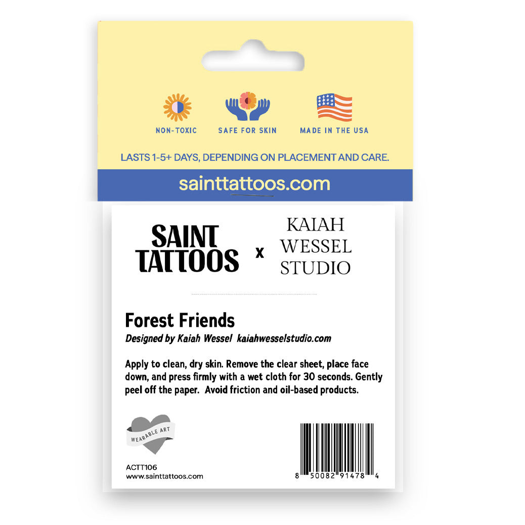 Forest Friends Temporary Tattoos