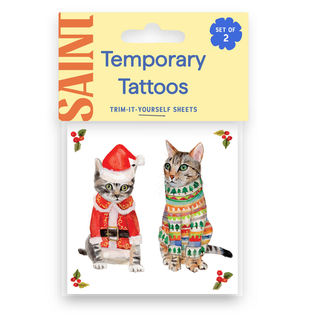 Mistletoe Cats Temporary Tattoos