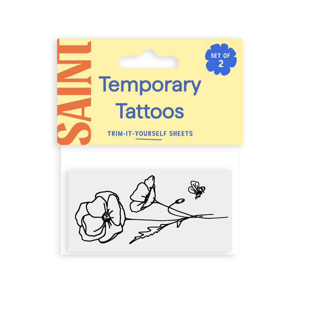 August - Poppy Temporary Tattoos