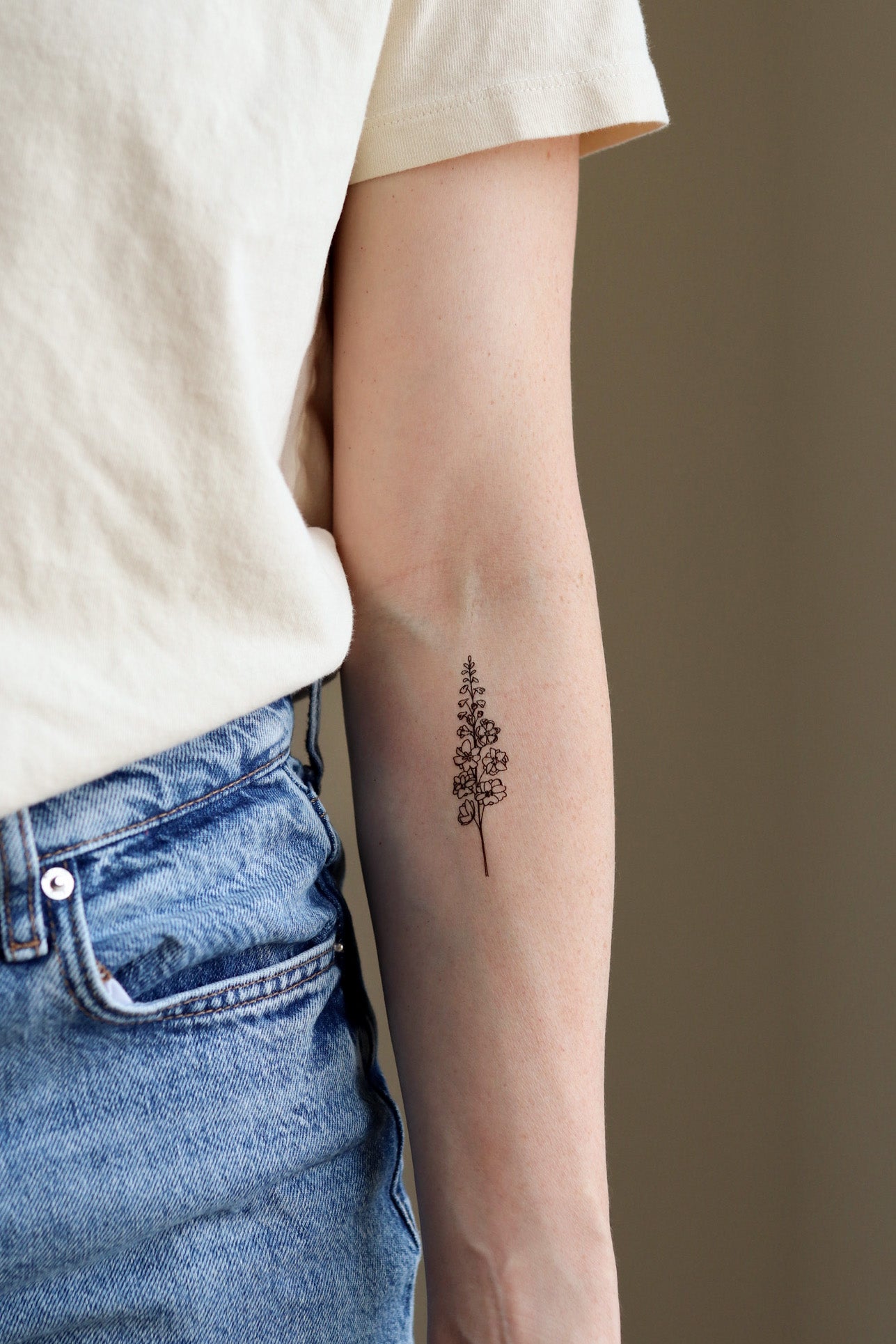 July - Delphinium Temporary Tattoos