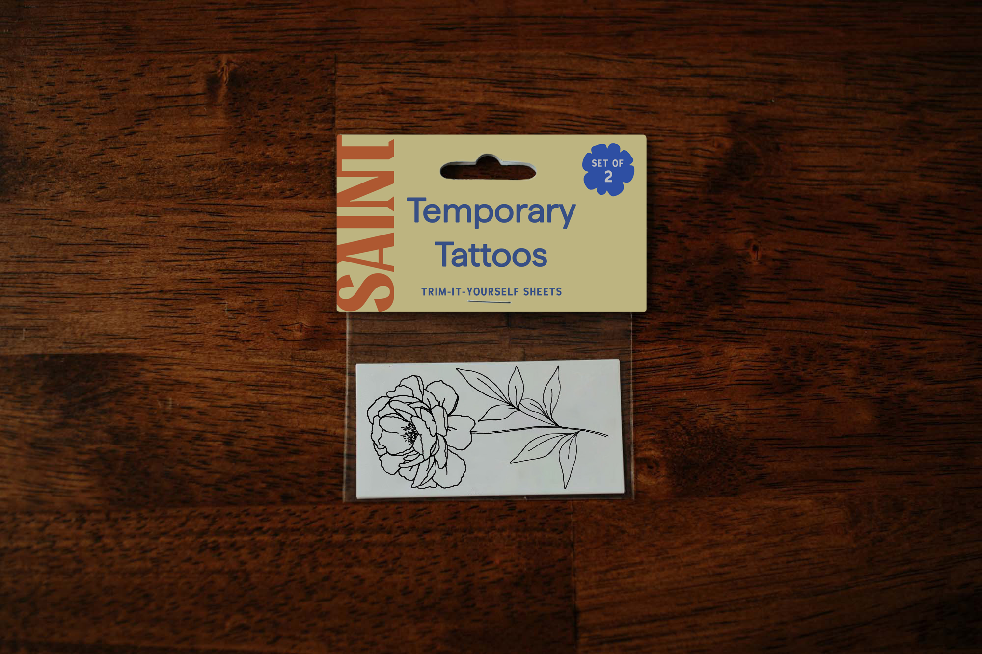 September - Peony Temporary Tattoos