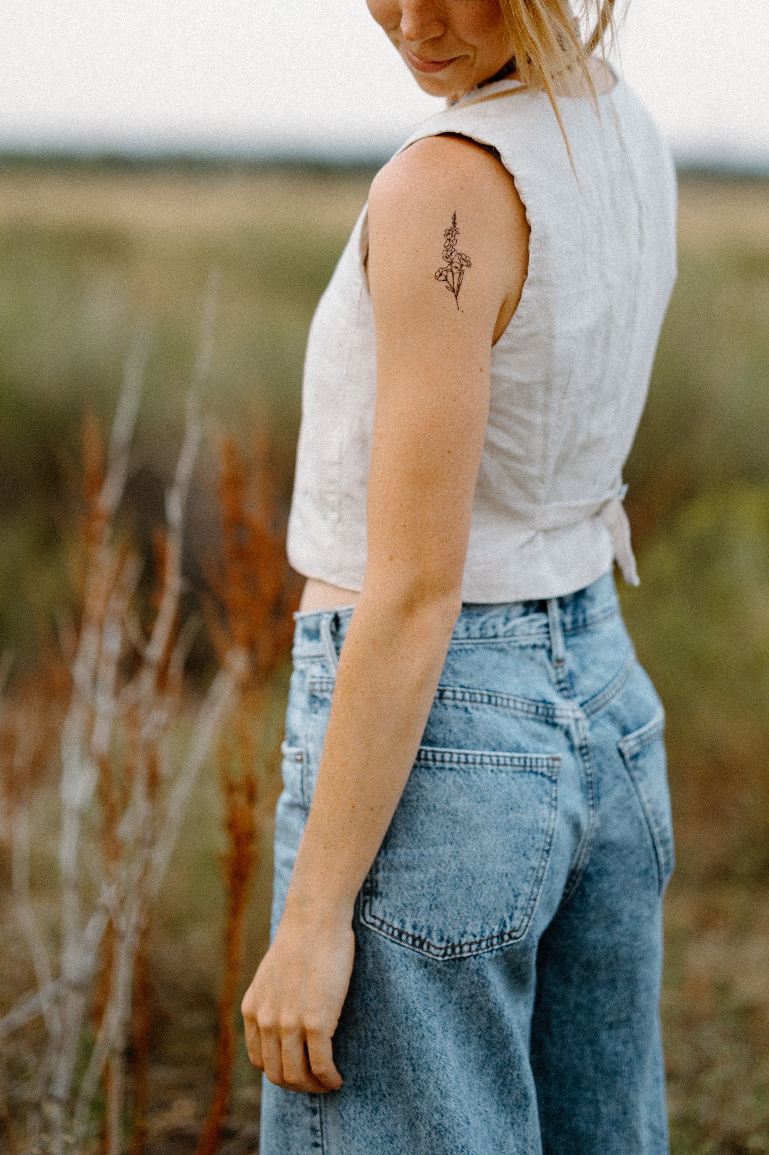 Gladiolus + Cosmos Temporary Tattoos