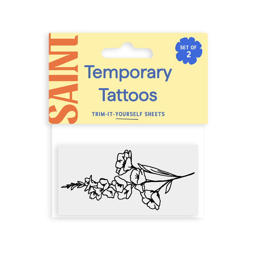 Gladiolus + Cosmos Temporary Tattoos