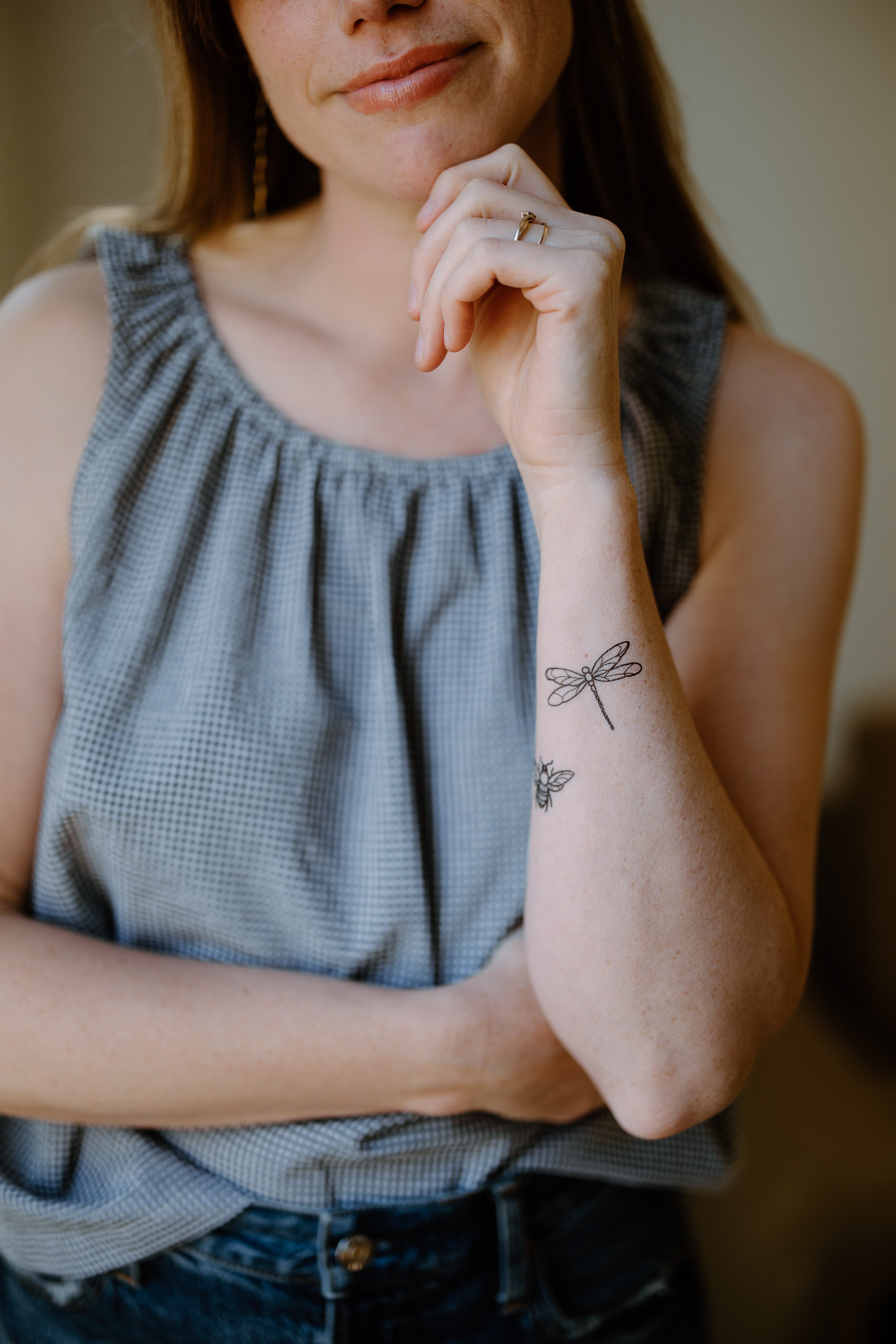 Dragonfly + Bee Temporary Tattoos