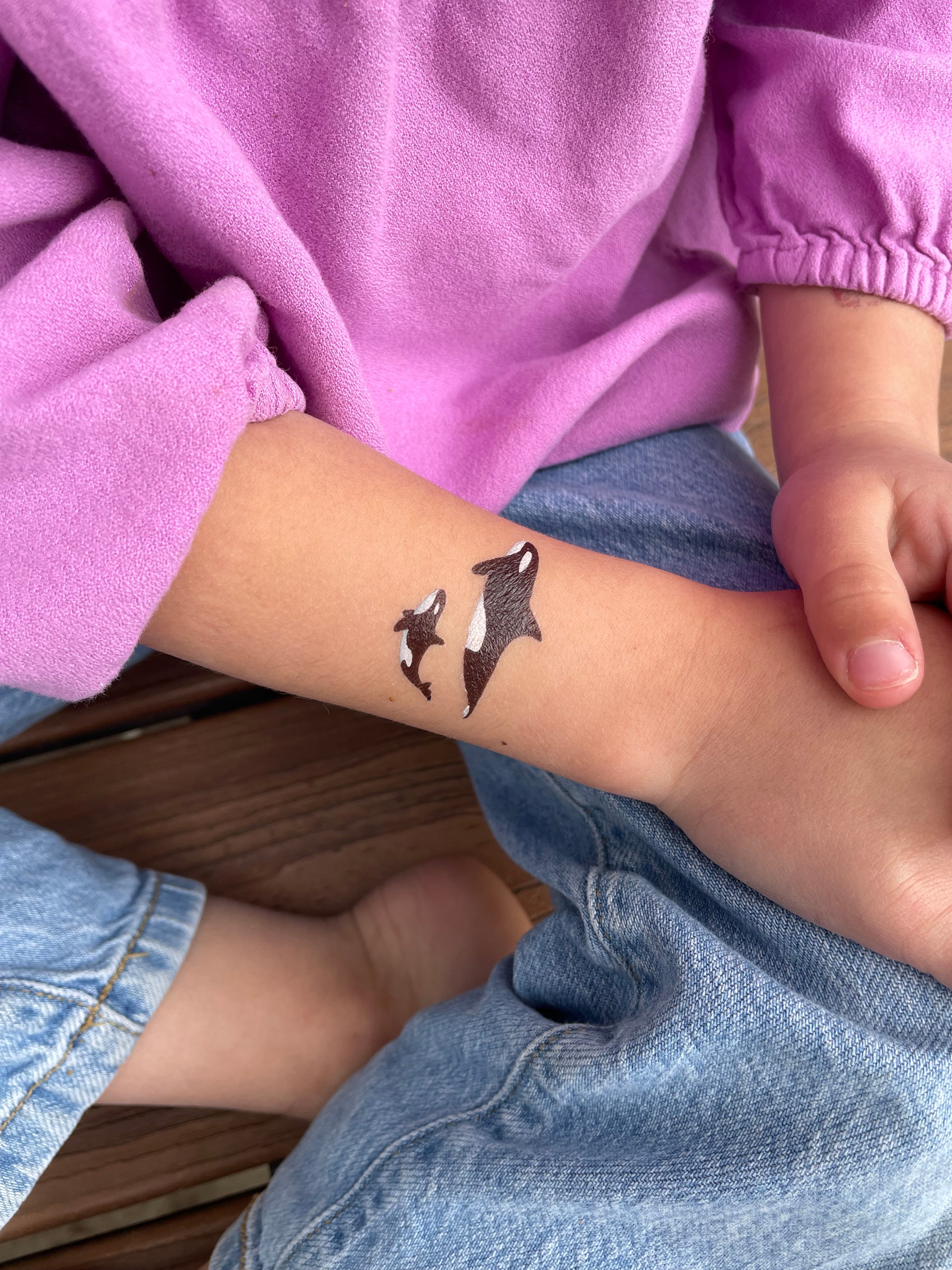 Orca Pod Temporary Tattoos