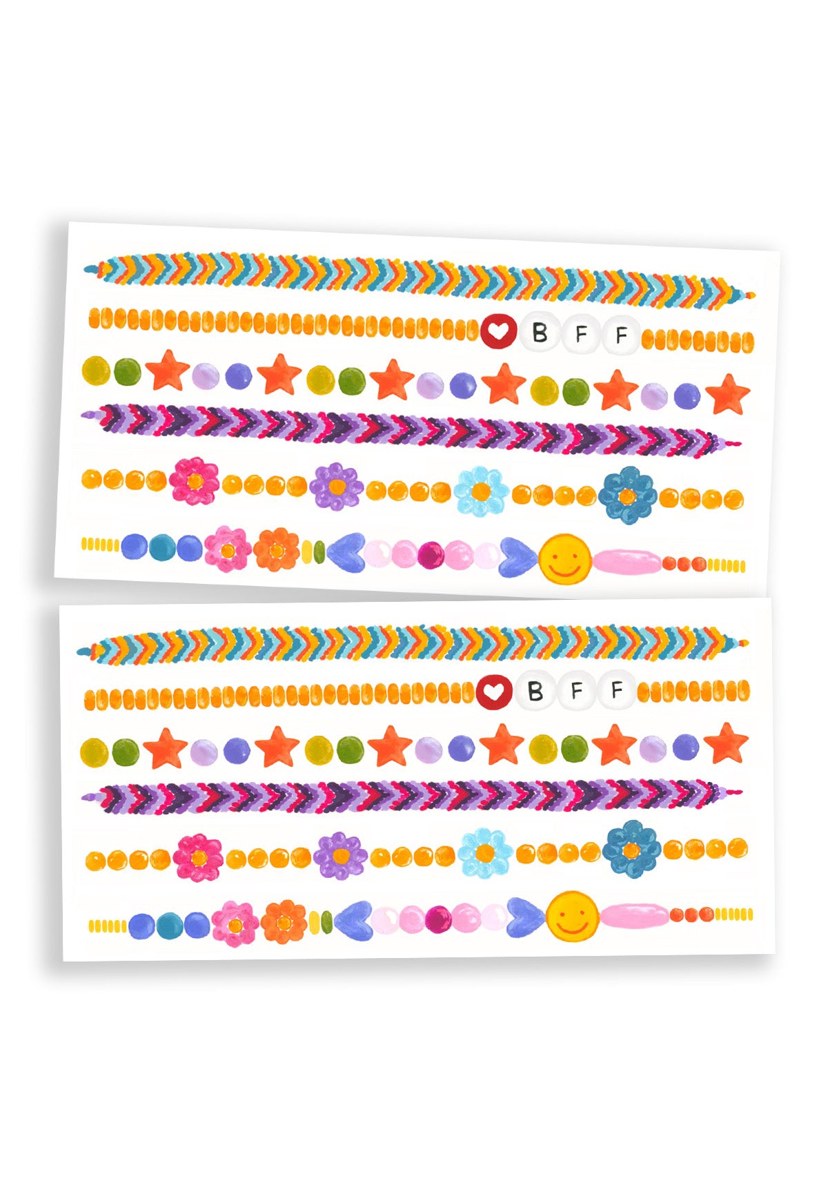 Friendship Bracelet Temporary Tattoo Sheets