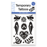 Scandinavian Folk Art Temporary Tattoo Sheets