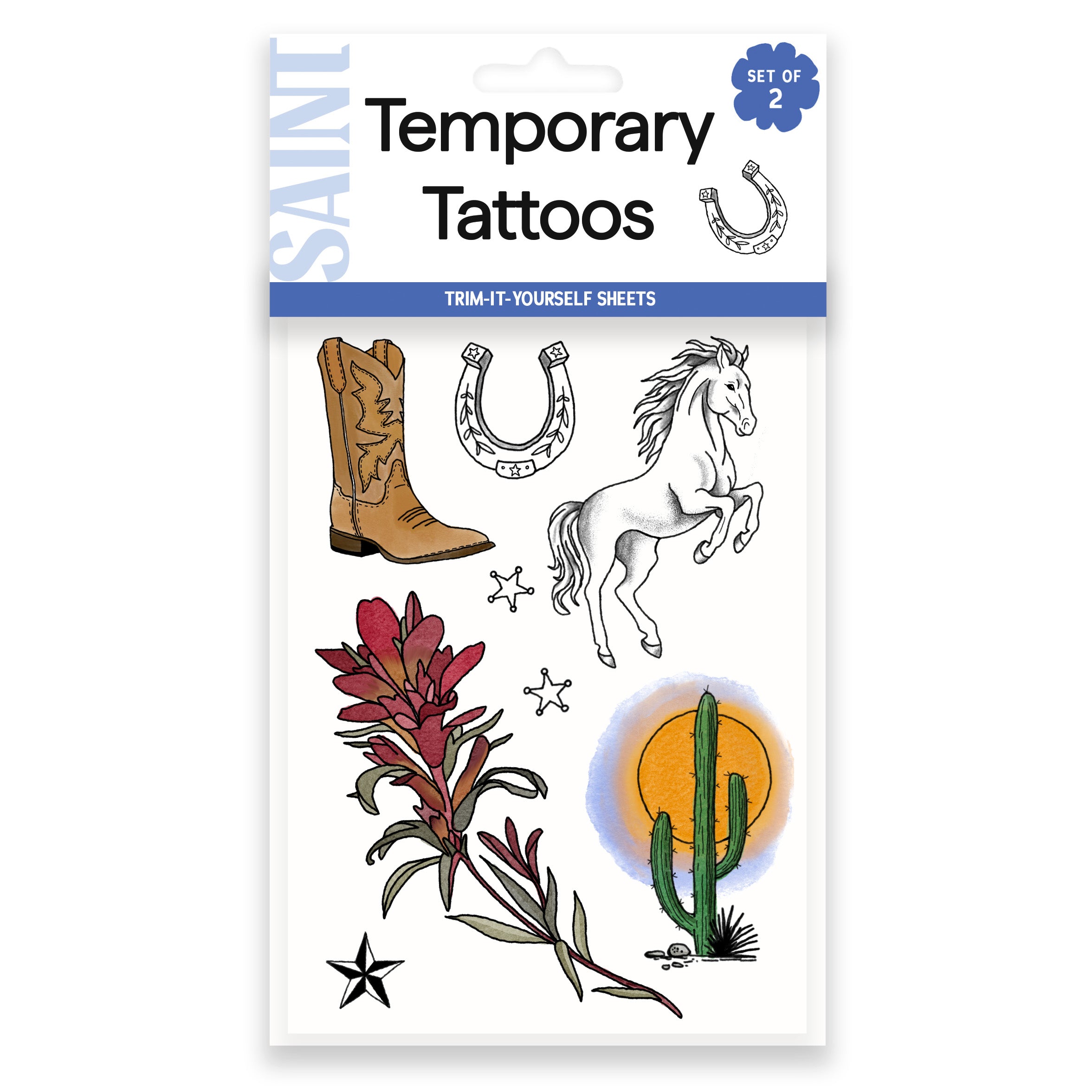 Western Flash Temporary Tattoo Sheets