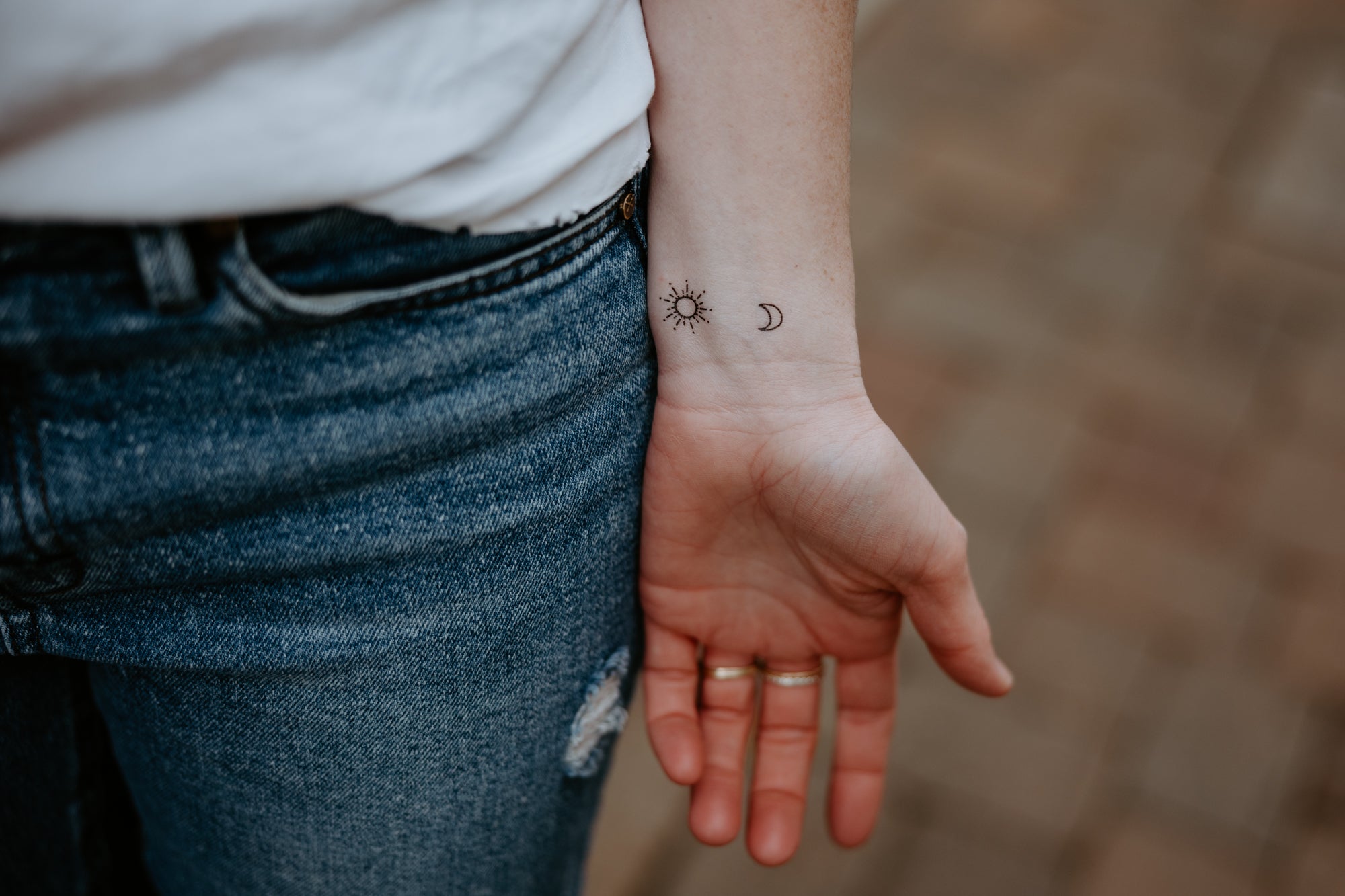 Butterfly, Sun + Moon Temporary Tattoos