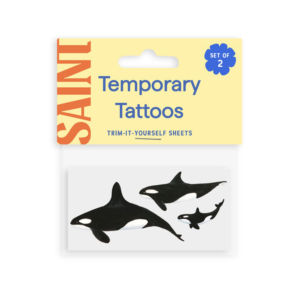 Orca Pod Temporary Tattoos
